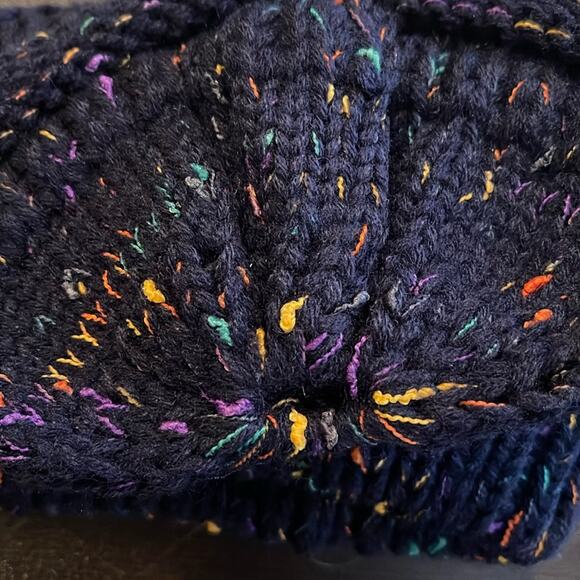 New Confetti Beanietail Ponytail Messy Bun Ribbed Beanie Hat Cap Elastic - Picture 2 of 3